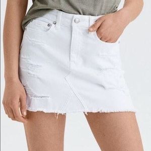 American Eagle white ripped denim skirt